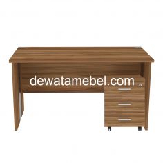 Meja Kantor Ukuran 140 - MD 1475 + MD M03 / Teakwood